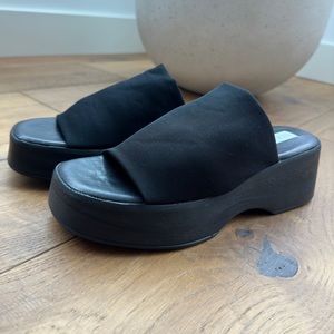 Steve Madden Slinky 30 Wedge Sandal, Black US 8 NEW/NEVER WORN!